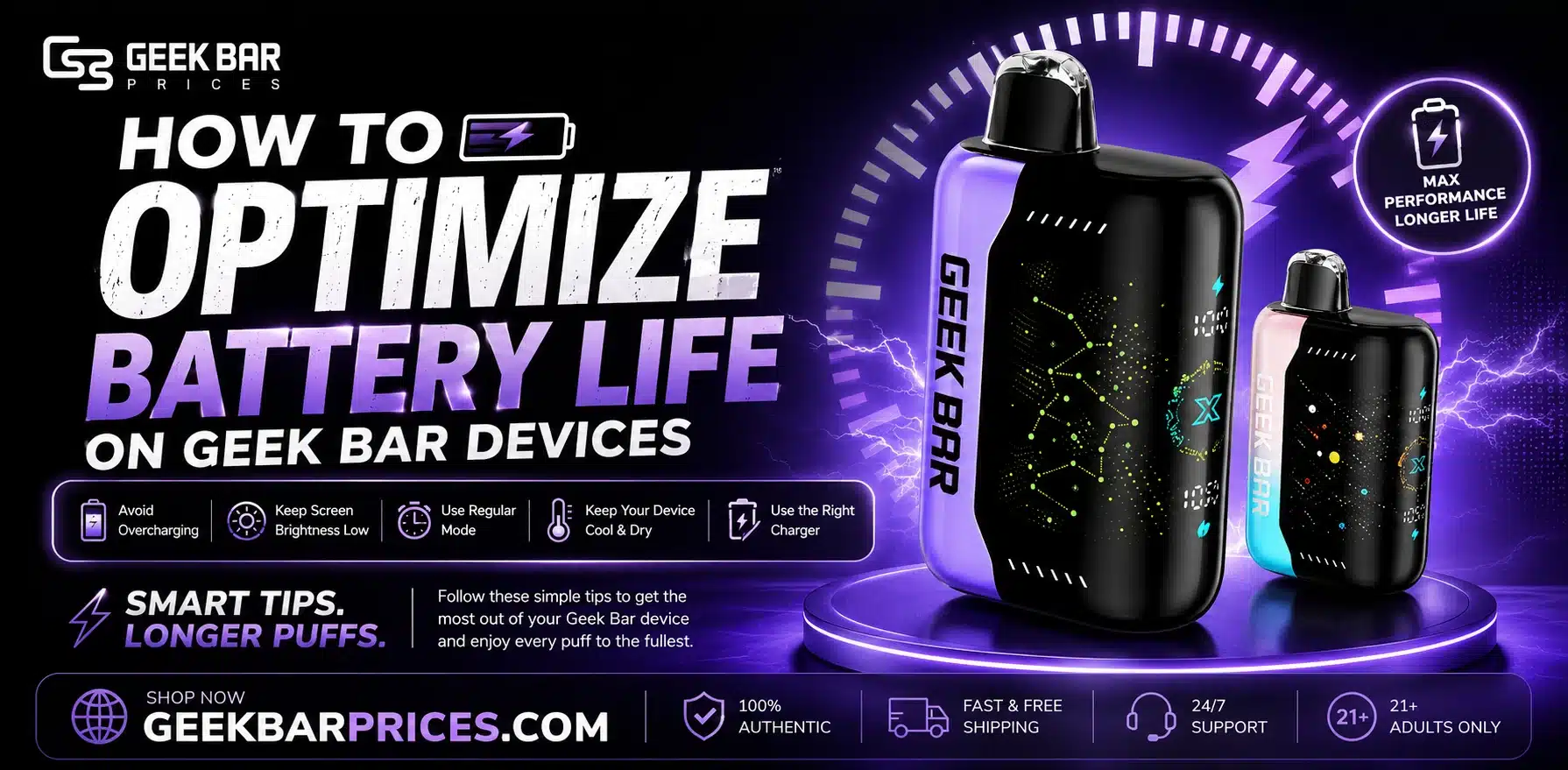 How to optimize battery life on Geek Bar devices - complete guide with battery saving tips