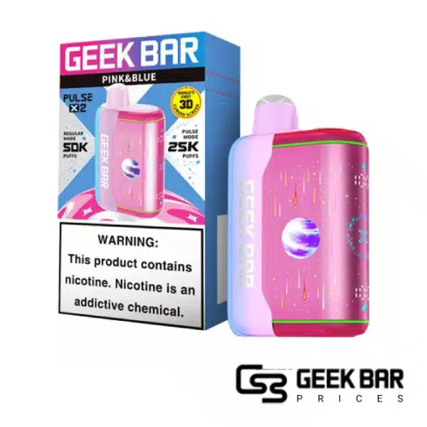 Pink and Blue Geek Bar Pulse X 25000 Puffs Disposable Vape