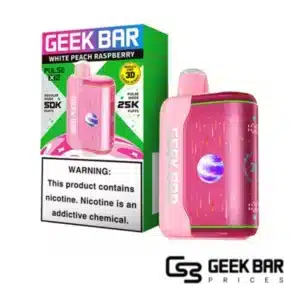 White Peach Raspberry Geek Bar Pulse X 2 50000 Disposable Vape
