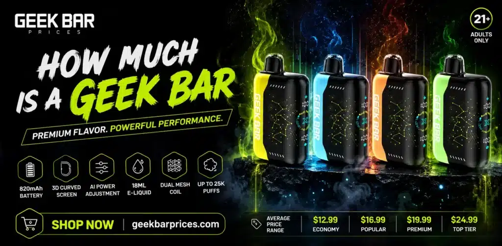 Geek Bar disposable vape device displayed for pricing and product inquiry